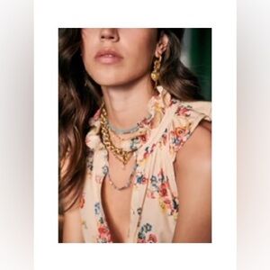 Sezane Charlotte Top in Pink Floral, 34
